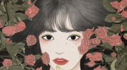 画画花的画的小姐姐,描绘花姿的小姐姐艺术之旅