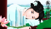 手绘中秋古风小姐姐图,手绘古风小姐姐的浪漫画卷